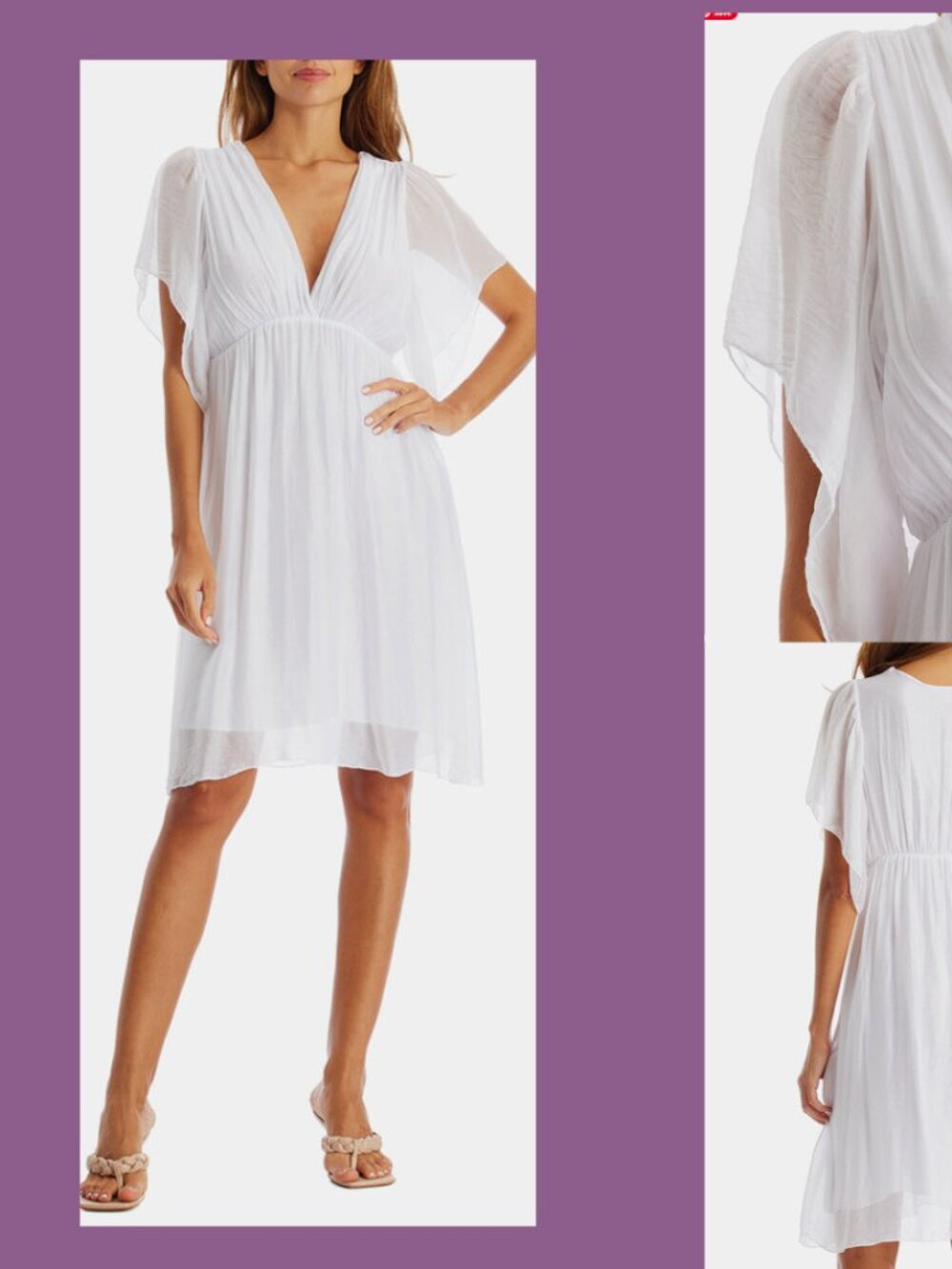 Scandal of Italy Aquarius White Silky Dress O/S NWT